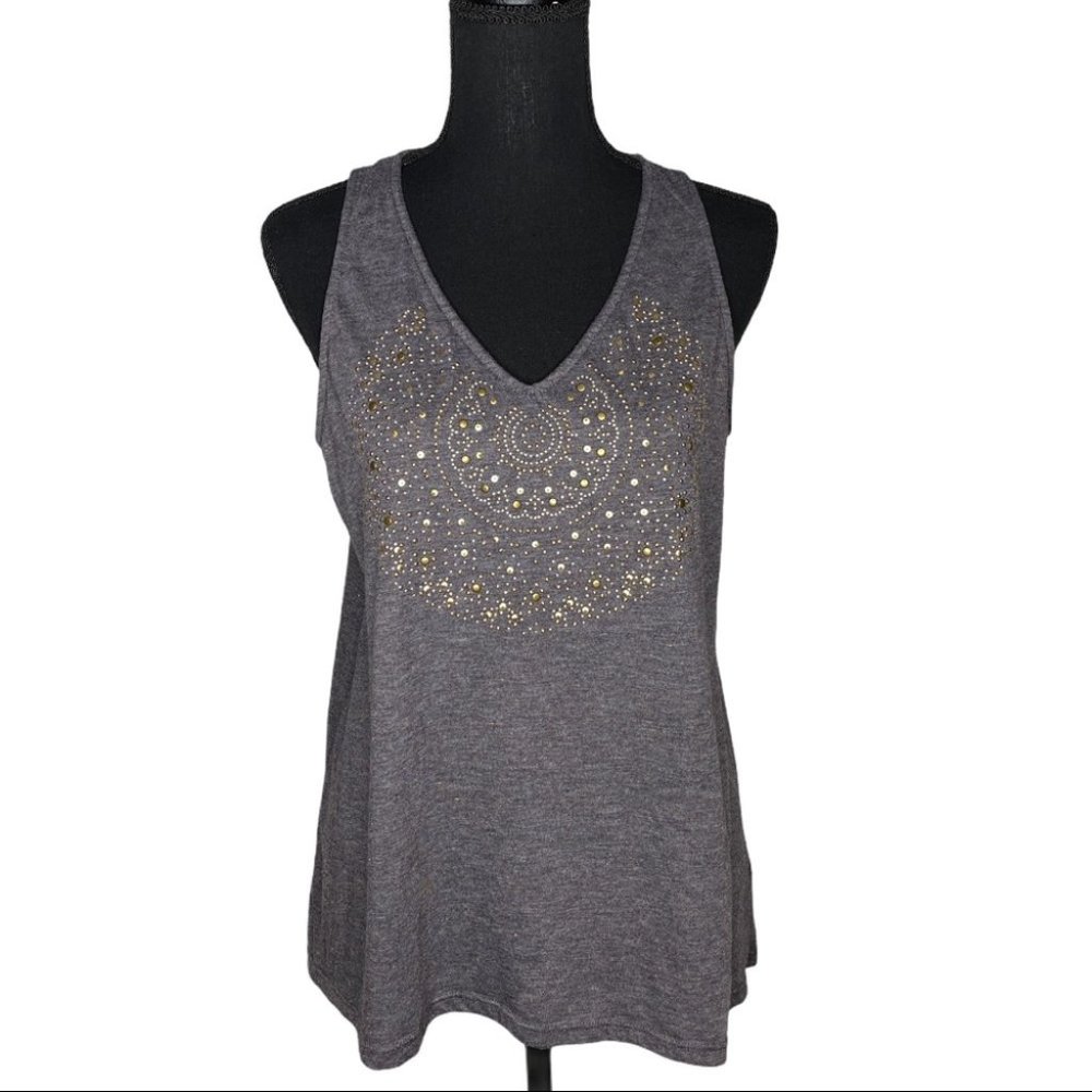 Knox Rose Embellished Tank Top Grey